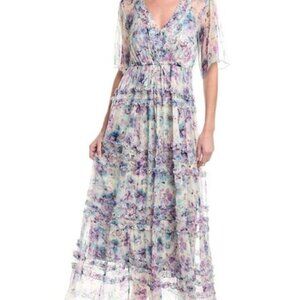 Johnny Was | Dresses | Johnny Was Glinda Silk Ruffle Maxi Dress With Slip  Floral Print 48 Nwt | Poshmark